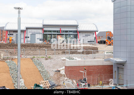 Travailler sur la construction de la controversée £19 millions d'Chapelford gare à l'ouest de Warrington Banque D'Images