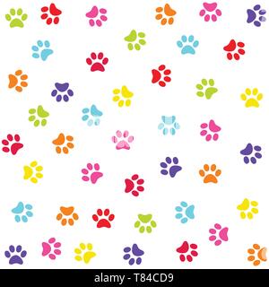 Modèle transparent avec des empreintes de pieds, les pattes des animaux Illustration de Vecteur