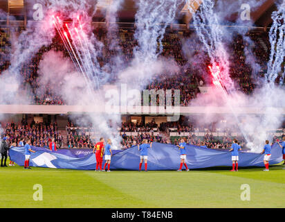 L'HBF Park, Perth, Australie. 10 mai, 2019. Une Ligue de football, demi-finale, Perth Glory versus Adelaide United ; feux d'artifice s'éteindre avant le début du match : Action Crédit Plus Sport/Alamy Live News Banque D'Images