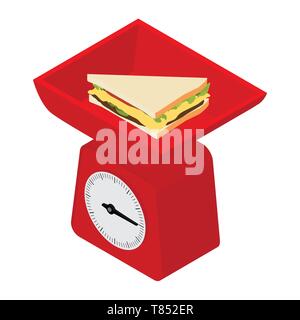 Balances domestiques et sandwich. Balances intérieures vue isométrique Illustration de Vecteur