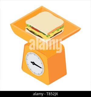 Balances domestiques et sandwich. Balances intérieures vue isométrique Illustration de Vecteur