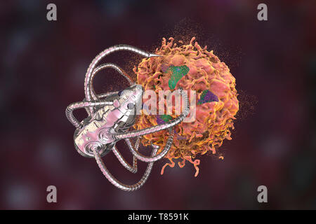 Nanorobots attaquer, illustration Banque D'Images