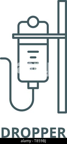 L'icône de la ligne du vecteur de compte-gouttes, concept linéaire, contour affiche, symbole Illustration de Vecteur