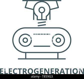 Electrogeneration l'icône de la ligne du vecteur linéaire, concept, contours affiche, symbole Illustration de Vecteur