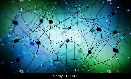 Les cellules nerveuses, illustration Banque D'Images