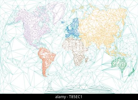 Carte du monde en style polygonale Illustration de Vecteur