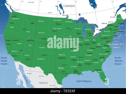 United States map Illustration de Vecteur