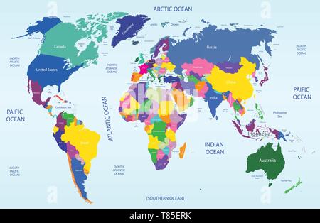 Carte du monde détaillée haut vector illustration Illustration de Vecteur