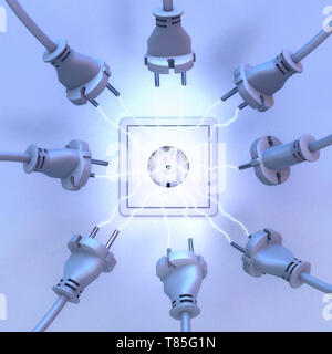 Les surcharges électriques, illustration conceptuelle Banque D'Images