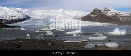 L'Islande, l'Est de l'Islande, Région de l'Austurland, Fjallsarlon Glacial Lagoon Banque D'Images