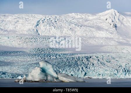 L'Islande, l'Est de l'Islande, Région de l'Austurland, Fjallsarlon Glacial Lagoon Banque D'Images