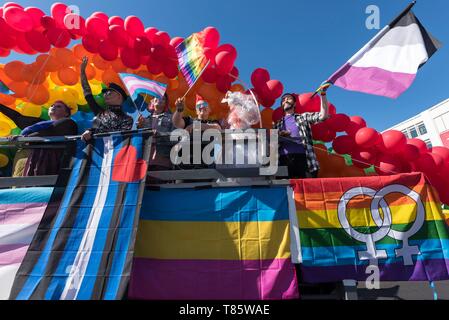 L'Islande, Région de la capitale, Reykjavik, Gay Pride Parade 2017 Banque D'Images