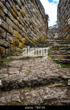 Entrée principale de ruines Kuélap dans Chachapoyas Province, Région de l'Amazonas, Pérou Banque D'Images