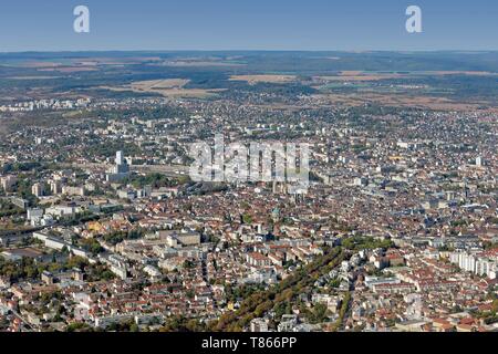 France, Côte d'Or, la ville de Dijon (vue aérienne) Banque D'Images