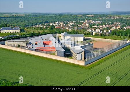 France, Seine et Marne, Meaux Chauconin Neufmontiers, Centre pénitentiaire de Meaux (vue aérienne) Banque D'Images