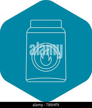 Boîte d'allumettes, l'icône de style contour Illustration de Vecteur