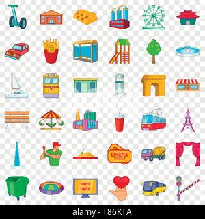 Icons set Capital, cartoon style Illustration de Vecteur