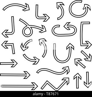 Contours des flèches. Ensemble d'icônes Illustration de Vecteur