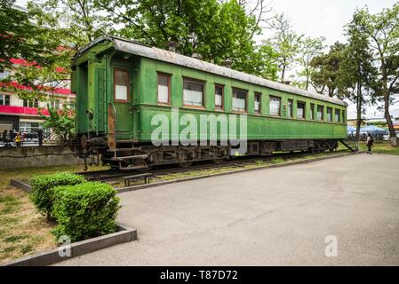 La Géorgie, Gori, train blindé wagon une fois utilisé par le dictateur soviétique Joseph Staline, extérieur Banque D'Images