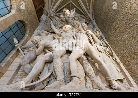 France, Côte d'Or, paysage culturel de climats de Bourgogne classé au Patrimoine Mondial par l'UNESCO, Dijon, Rude musée situé dans l'ancienne église Saint Etienne de Dijon, sculpture intitulée Le départ des Volontaires de 1792, aussi appelée La Marseillaise de l'Arc de Triomphe de l'Etoile de Paris Banque D'Images