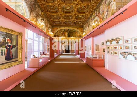 France, Seine et Marne, Fontainebleau, Fontainebleau château royal, classé Patrimoine Mondial de l'UNESCO, la salle de bal (la salle de bal) Banque D'Images