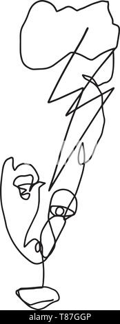 Résumé L'une des ligne Face Vector Illustration Illustration de Vecteur