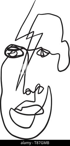 Résumé L'une des ligne Face Vector Illustration Illustration de Vecteur