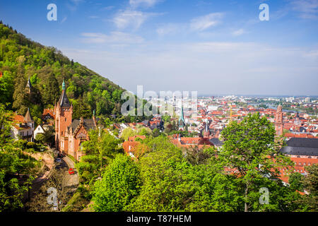 Vue de la ville de Heidelberg Allemagne Vue d'en haut Banque D'Images