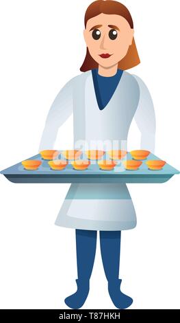 Femme baker icône. Caricature de femme icône vecteur Baker pour la conception web isolé sur fond blanc Illustration de Vecteur