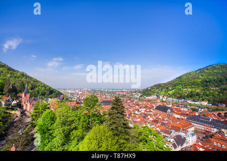 Vue de la ville de Heidelberg Allemagne Vue d'en haut Banque D'Images