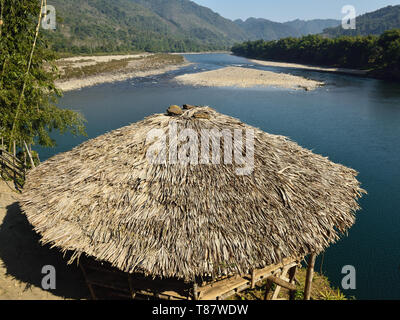 Village tribal de Podbi, de l'Arunachal Pradesh, Inde. Banque D'Images