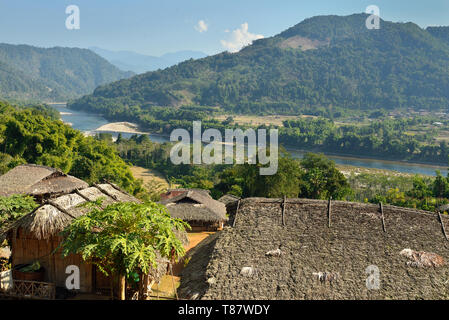 Village tribal de Podbi, de l'Arunachal Pradesh, Inde. Banque D'Images