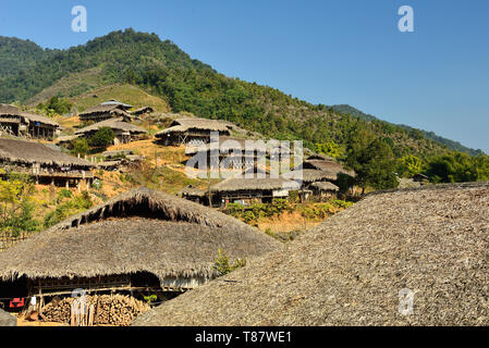 Village tribal de Podbi, de l'Arunachal Pradesh, Inde. Banque D'Images