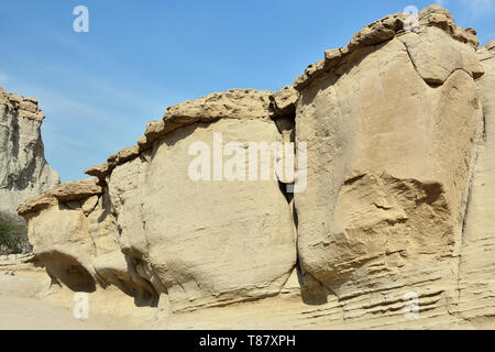 Le géoparc de Qeshm, Chahkooh Canyon aux géoscientifiques unique, l'importance des formations de roche merveilleux créé par la nature sur l'île de Qeshm, Iran. Banque D'Images