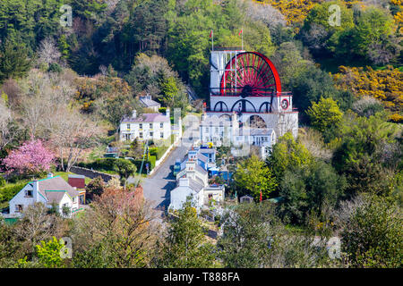 Laxey waterwheel connue sous le nom de Lady Isabella, l'île de Man Banque D'Images