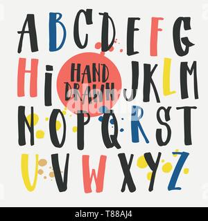 Vector alphabet. Lettres à la main. Lettres de l'alphabet écrit avec un pinceau. Illustration de Vecteur