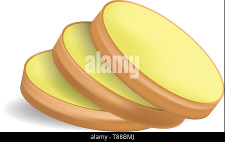 Gingembre coupé, l'icône de style réaliste Illustration de Vecteur