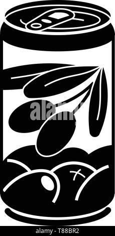 Boîte de conserve d'olive, l'icône de style simple. Illustration de Vecteur