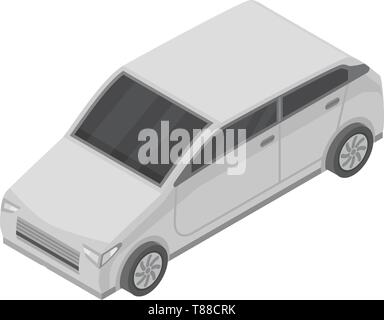 Icône de voiture gris, style isométrique Illustration de Vecteur