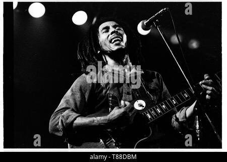 1976 Bob Marley, La Haye (Pays-Bas), Voorburg, Den Haag, Pays-Bas - 1976, (Photo Gijsbert Hanekroot) *** légende locale *** Bob Marley et les Wailers Banque D'Images