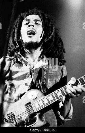 1976 Bob Marley, La Haye (Pays-Bas), Voorburg, Den Haag, Pays-Bas - 1976, (Photo Gijsbert Hanekroot) *** légende locale *** Bob Marley et les Wailers Banque D'Images