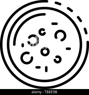 Les bactéries dans une boîte de Petri, icône de style contour Illustration de Vecteur