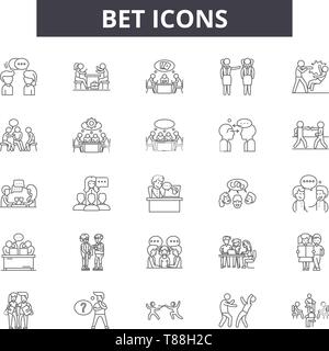 Pari icônes, signes, vector set, résumé du concept, illustration linéaire Illustration de Vecteur