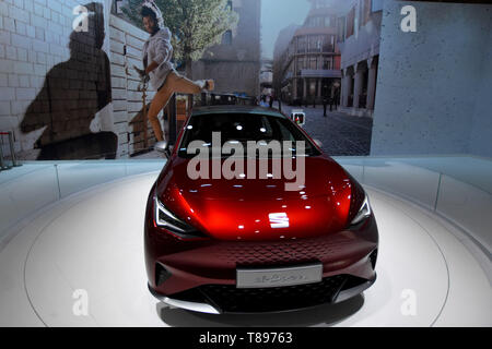 Barcelone, Catalogne, Espagne. Le 11 mai, 2019. Un modèle de véhicule 100 % électrique El né de la marque automobile espagnole Seat au Salon Automobile 2019 à Barcelone. Credit : Ramon Costa/SOPA Images/ZUMA/Alamy Fil Live News Banque D'Images