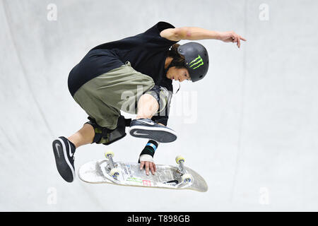 Murakami city Skate Park, Niigata, Japon. Le 11 mai, 2019. Murakami city Skate Park, Niigata, Japon. Le 11 mai, 2019. Ayumu Hirano, le 11 mai 2019 - la planche à roulettes : le 3ème Championnat du Japon le skate parc hommes traning officiel à Murakami city Skate Park, Niigata, Japon. Credit : MATSUO.K/AFLO SPORT/Alamy Live News Banque D'Images