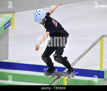 Murakami city Skate Park, Niigata, Japon. Le 11 mai, 2019. Murakami city Skate Park, Niigata, Japon. Le 11 mai, 2019. Sora Yamawaki, 11 mai 2019 - la planche à roulettes : le 3ème Championnat du Japon le skate de rue de la femme à demi-finale Murakami city Skate Park, Niigata, Japon. Credit : MATSUO.K/AFLO SPORT/Alamy Live News Banque D'Images