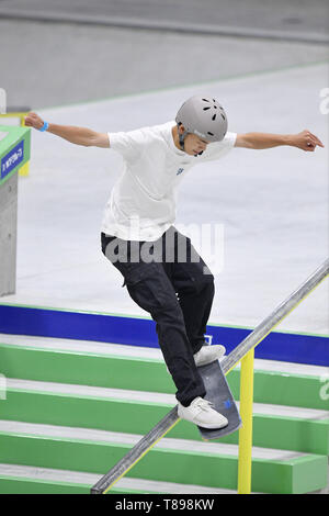 Murakami city Skate Park, Niigata, Japon. Le 11 mai, 2019. Murakami city Skate Park, Niigata, Japon. Le 11 mai, 2019. Sora Shirai, 11 mai 2019 - la planche à roulettes : le 3ème Championnat du Japon le skate de rue des hommes à demi-finale Murakami city Skate Park, Niigata, Japon. Credit : MATSUO.K/AFLO SPORT/Alamy Live News Banque D'Images