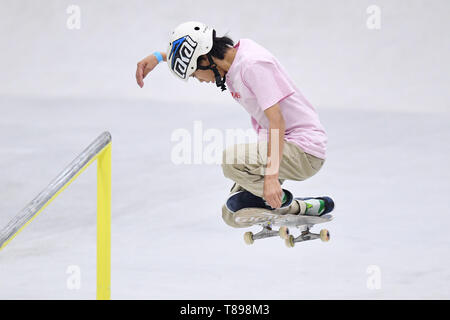 Murakami city Skate Park, Niigata, Japon. Le 11 mai, 2019. Murakami city Skate Park, Niigata, Japon. Le 11 mai, 2019. Kyonosuke Yamashita, 11 mai 2019 - la planche à roulettes : le 3ème Championnat du Japon le skate de rue des hommes à demi-finale Murakami city Skate Park, Niigata, Japon. Credit : MATSUO.K/AFLO SPORT/Alamy Live News Banque D'Images