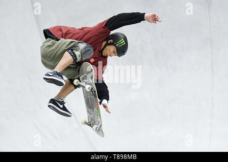 Murakami city Skate Park, Niigata, Japon. 12 mai, 2019. Murakami city Skate Park, Niigata, Japon. 12 mai, 2019. Ayumu Hirano, le 12 mai 2019 - la planche à roulettes : le 3ème Championnat du Japon le skate parc hommes finale à Murakami city Skate Park, Niigata, Japon. Credit : MATSUO.K/AFLO SPORT/Alamy Live News Banque D'Images