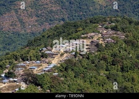 L'Inde, de l'Arunachal Pradesh, Lazu village, tribu d'OLO Banque D'Images